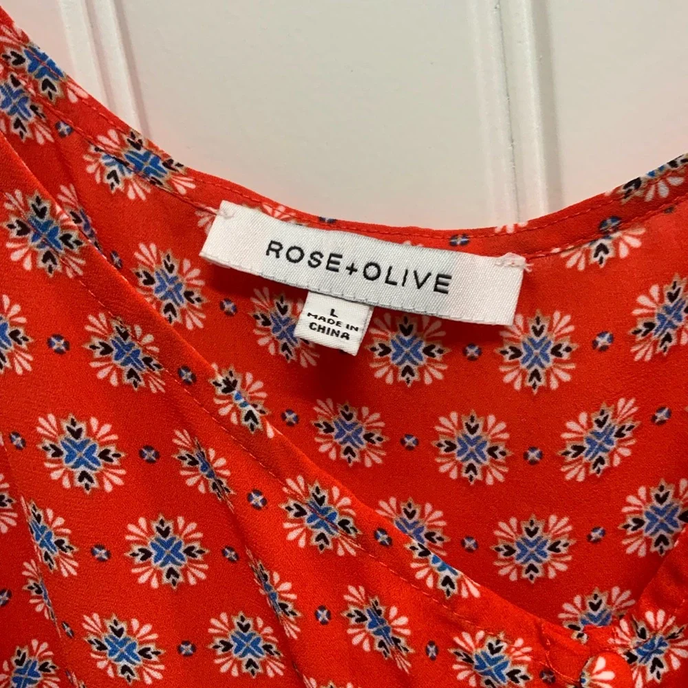 Rose & Olive Red Patterned Tank Top - Picture 3 of 5